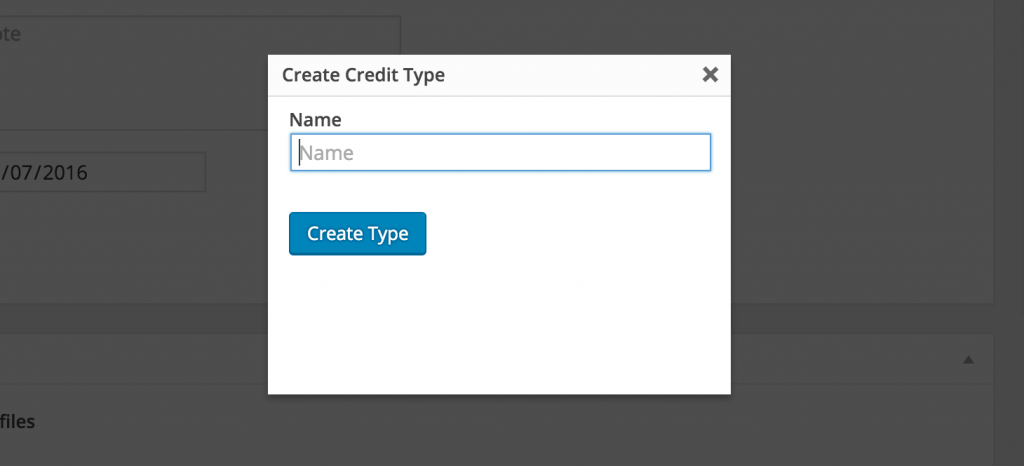 Adding a credit type