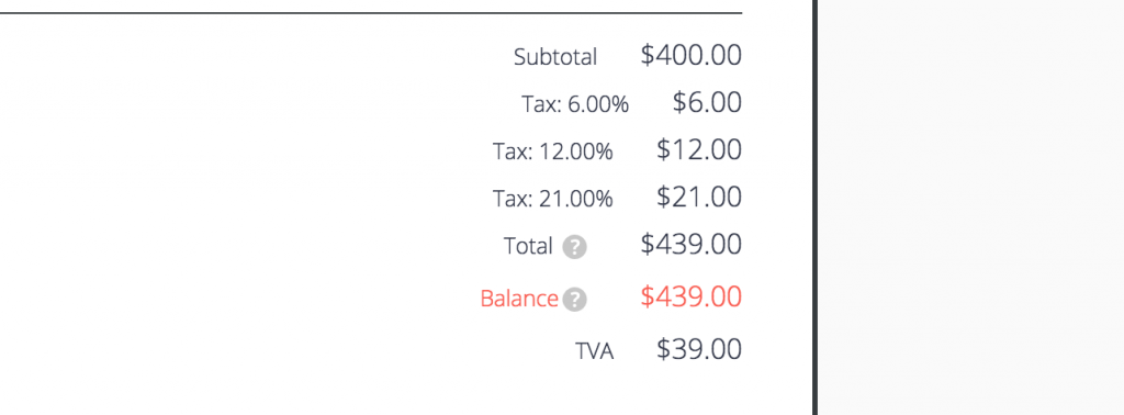 line item totals for eu invoices
